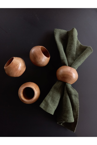 Round Napkins rings - wood